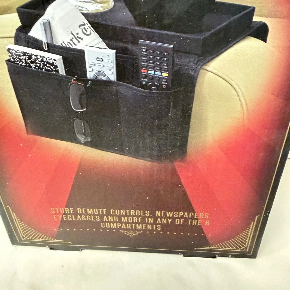 Original Fun Workshop Armrest Organizer Unisex OS Black 6 Pocket Snack Tray